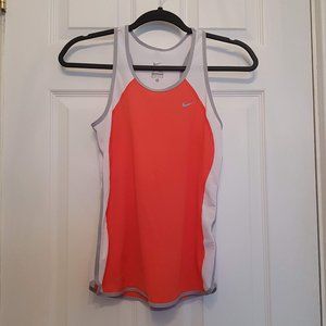 Nike womens Orange/white Dri-Fit tank